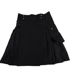GOT-KILT Black Modern Kilt Size 36 Pleated Utility Kilt Men's Kilt 100% Cotton